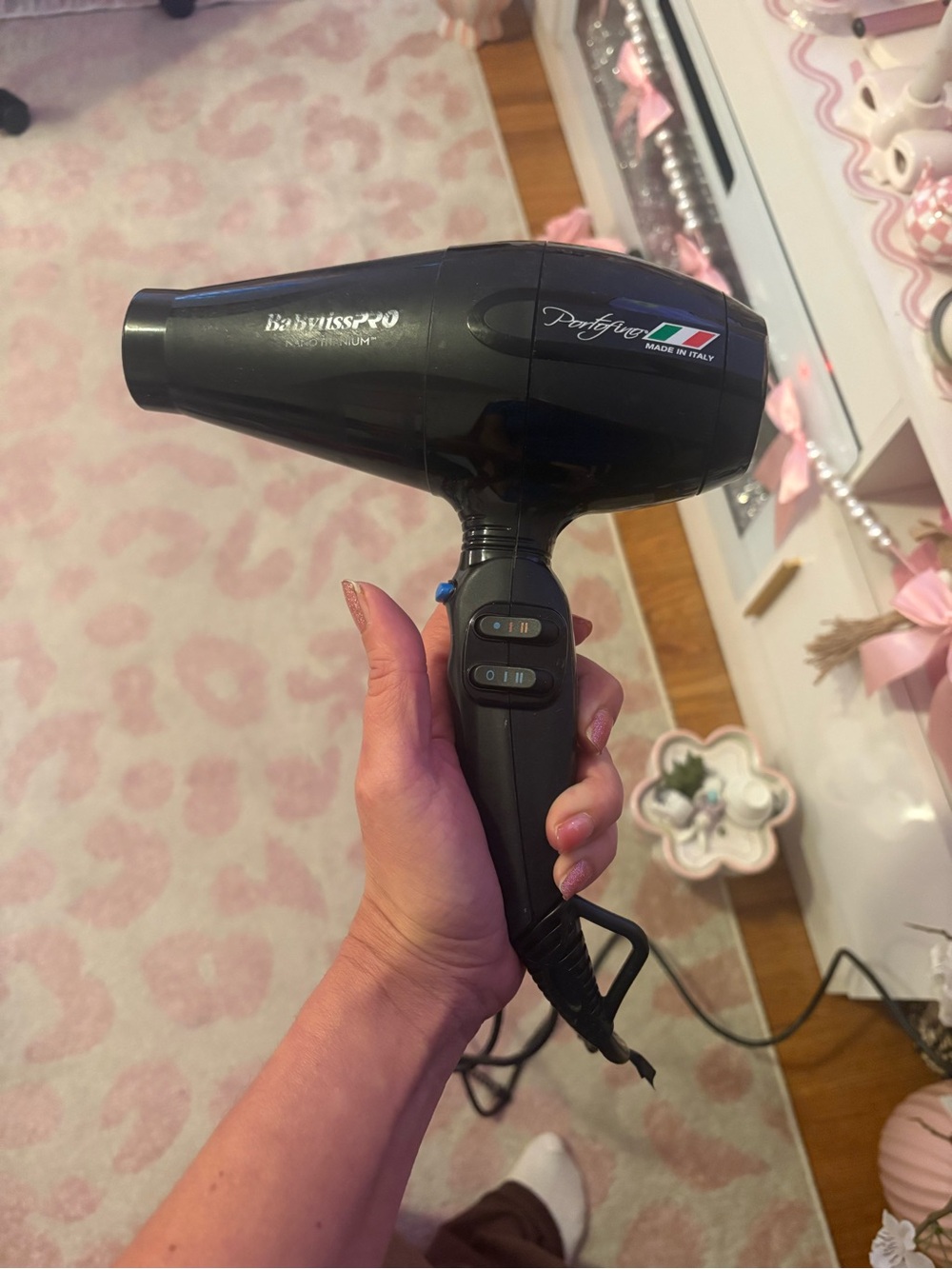 BaBylissPRO Nano Titanium Portofino 6600 Professional Hair Dryer – Black